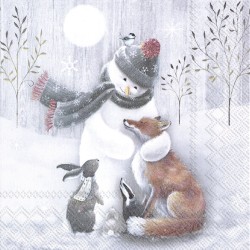 1 Pakje papieren lunch servetten - Frosty hug - IHR