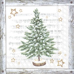 1 Pack paper lunch napkins - White xmas tree - Grey - IHR