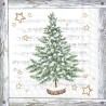 1 Pack paper lunch napkins - White xmas tree - Grey - IHR