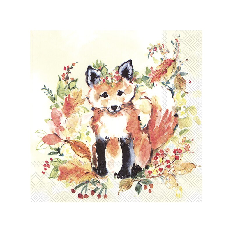 1 Pack Paper Lunch Napkins - Sweet Fox - IHR 1 Pack Paper Lunch Napkins - Sweet Fox - IHR