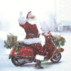 1 Pack Paper Lunch Napkins - Santas scooter - IHR
