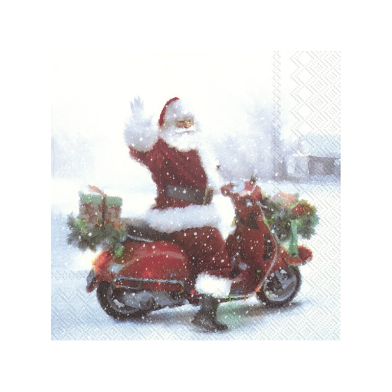 1 Pack Paper Lunch Napkins - Santas scooter - IHR 1 Pack Paper Lunch Napkins - Santas scooter - IHR
