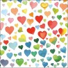 Paper Lunch Napkins - Colorful Hearts Mix - Wedding - Valentine - Ambiente