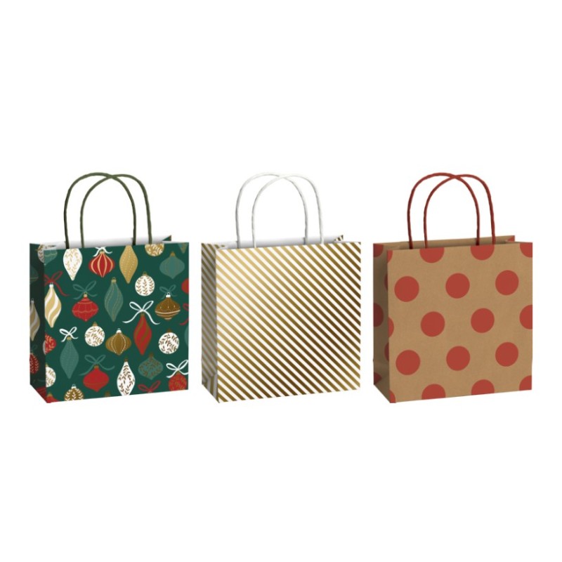 3 Christmas Gift bags - Lorena - 20x8x20 cm 3 Christmas Gift bags - Lorena - 20x8x20 cm