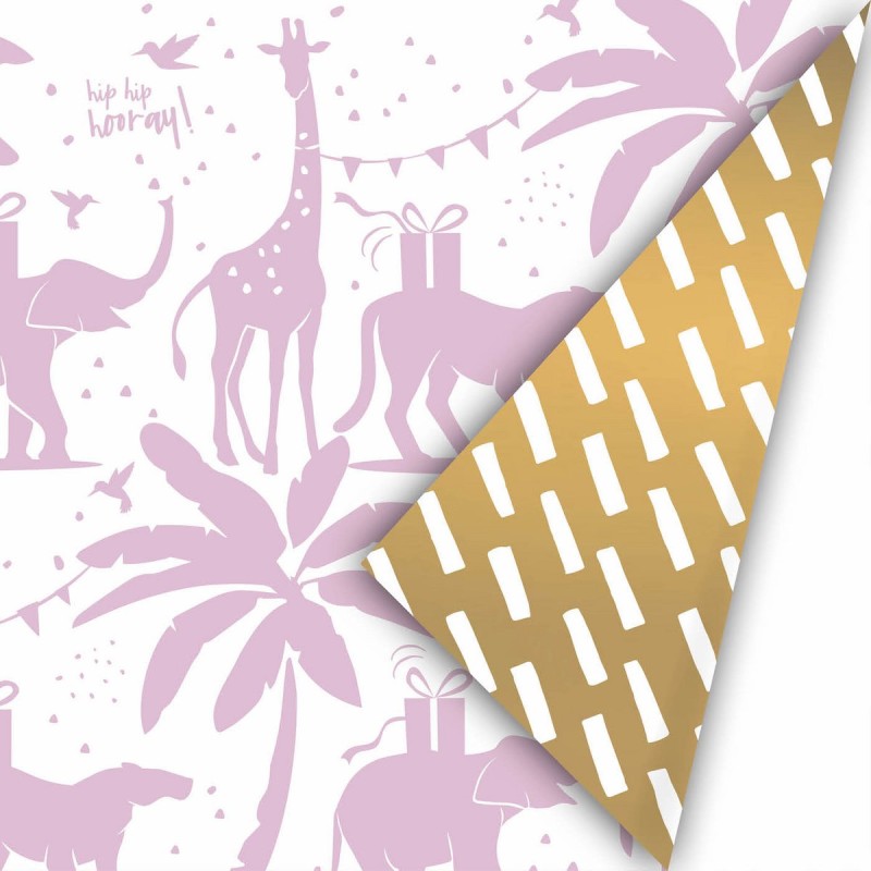 Wrapping paper - Lila - Gold - Tropical Party - 50x300 cm Wrapping paper - Lila - Gold - Tropical Party - 50x300 cm