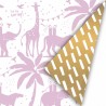 Wrapping paper - Lila - Gold - Tropical Party - 50x300 cm