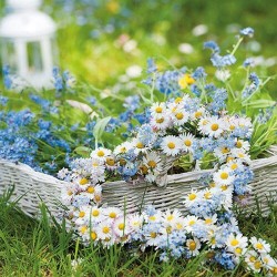 paper lunch napkins - Flower Heart - Heart - Daisies - Ambiente