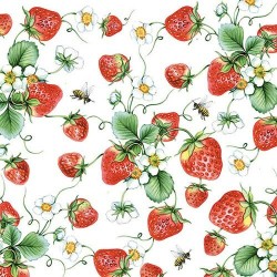 paper lunch napkins - Strawberries All Over White - Ambiente