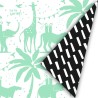 Cadeaupapier - Mint - Zwart - Tropical Party - 50x300 cm