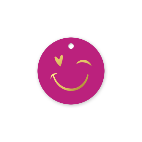 Kassaplan - Cadeaulabel - Smiley - Donker Roze