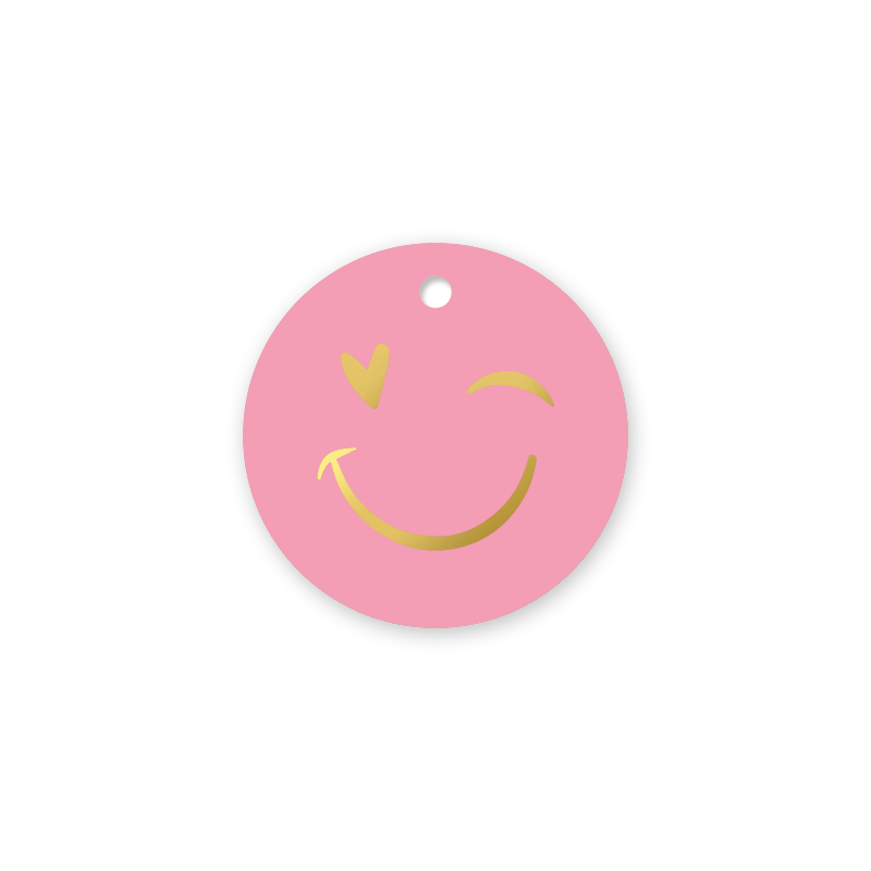 Kassaplan - Gift label - Smiley - Pink Kassaplan - Gift label - Smiley - Pink