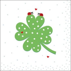 paper lunch napkins - Luck - Ambiente - four-leaf clover - ladybugs