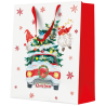 Gift bag - Christmas Gnomes with tree - Large - 26,5x33,5x13cm