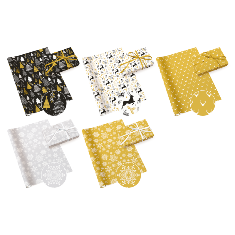5 Rolls Wrapping Paper - Christmas items 3