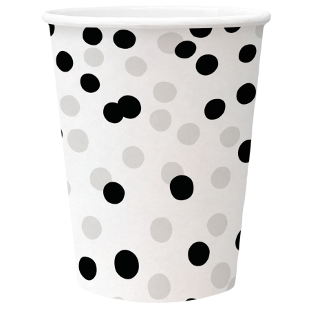 PAW - Paper cups - Confetti Silver-black