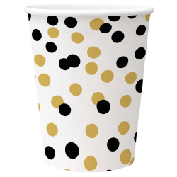 PAW - Papieren bekers - Confetti Gold-black