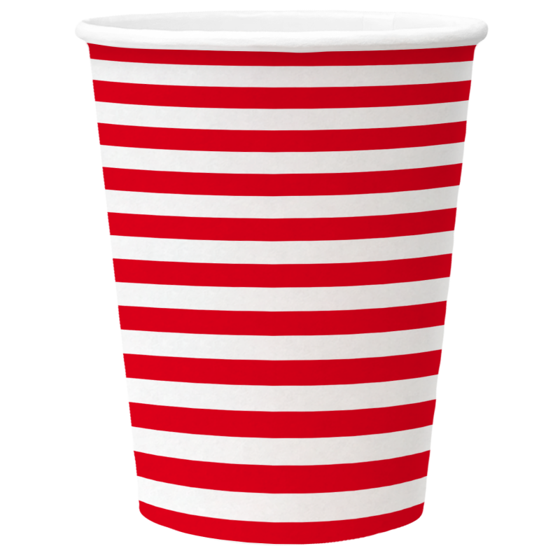 PAW - Paper cups - Stripes Red
