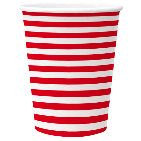 PAW - Papieren bekers - Stripes Red