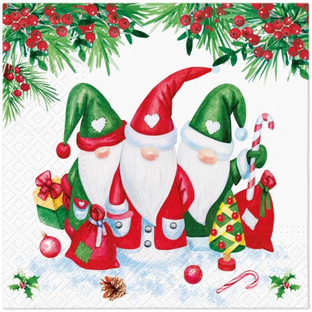 PAW - Lunch servetten - Christmas Gnomes