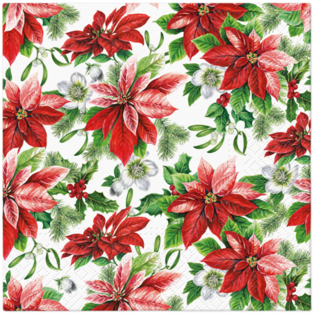 PAW - Lunch Napkins - Glory Poinsettia