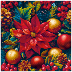 PAW - Lunch Napkins - Vintage Poinsettia Charm