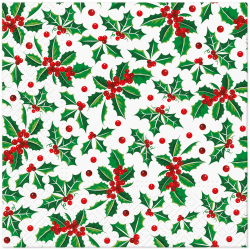PAW - Cocktail Napkins - Holly Pattern
