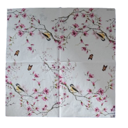 Ambiente - Lunch Napkins - Bird & Blossom White