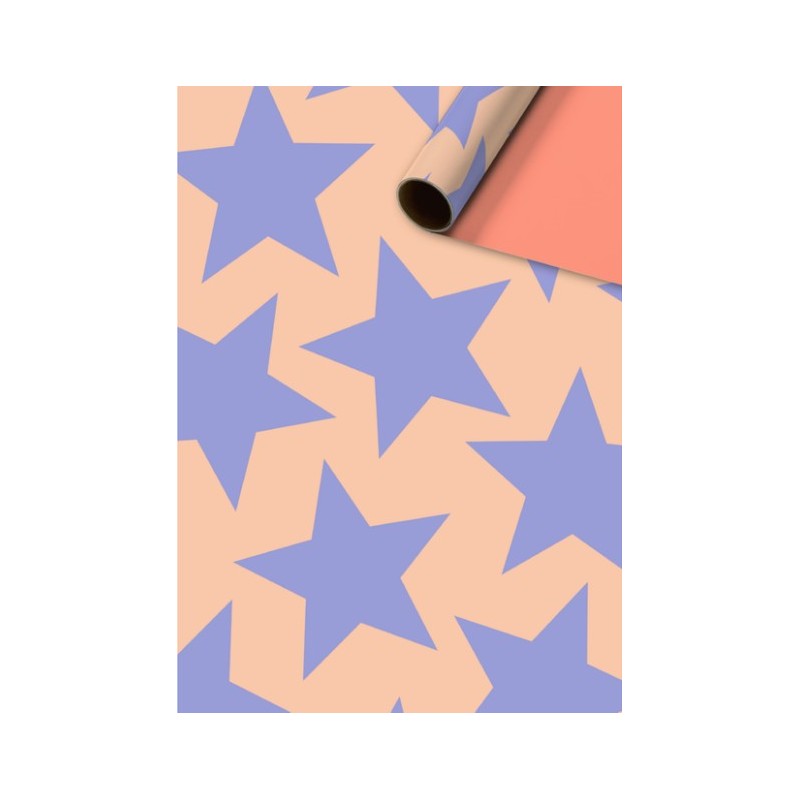 Stewo - Wrapping Paper 70 cm - Giada - Stars - Pastel orange