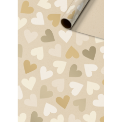 Stewo - Wrapping Paper 70 cm - Velia - Hearts - Gold