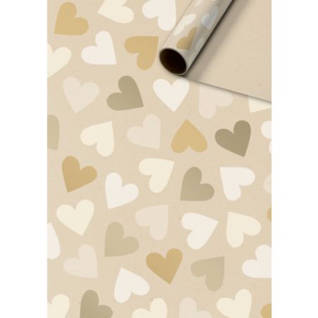 Stewo - Cadeaupapier 70 cm - Velia - Harten - Goud