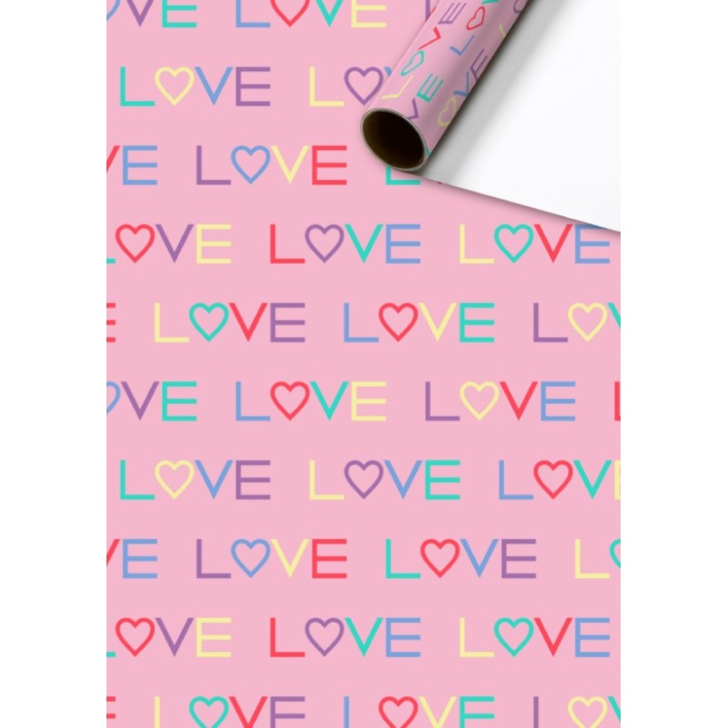 Stewo - Cadeaupapier 70 cm - Fides - Love - Roze