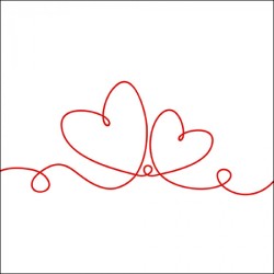 1 Pack Paper Lunch Napkins - Line Of Love Red - Ambiente