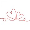 1 Pack Paper Lunch Napkins - Line Of Love Red - Ambiente