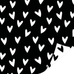 Kassaplan - Wrapping paper 70cm - Basic - Black - White - Hearts