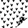Kassaplan - Wrapping paper 70cm - Basic - Black - White - Hearts