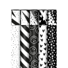 Kassaplan - 5 Rollen Cadeaupapier 70 cm - Basic - Zwart - Wit