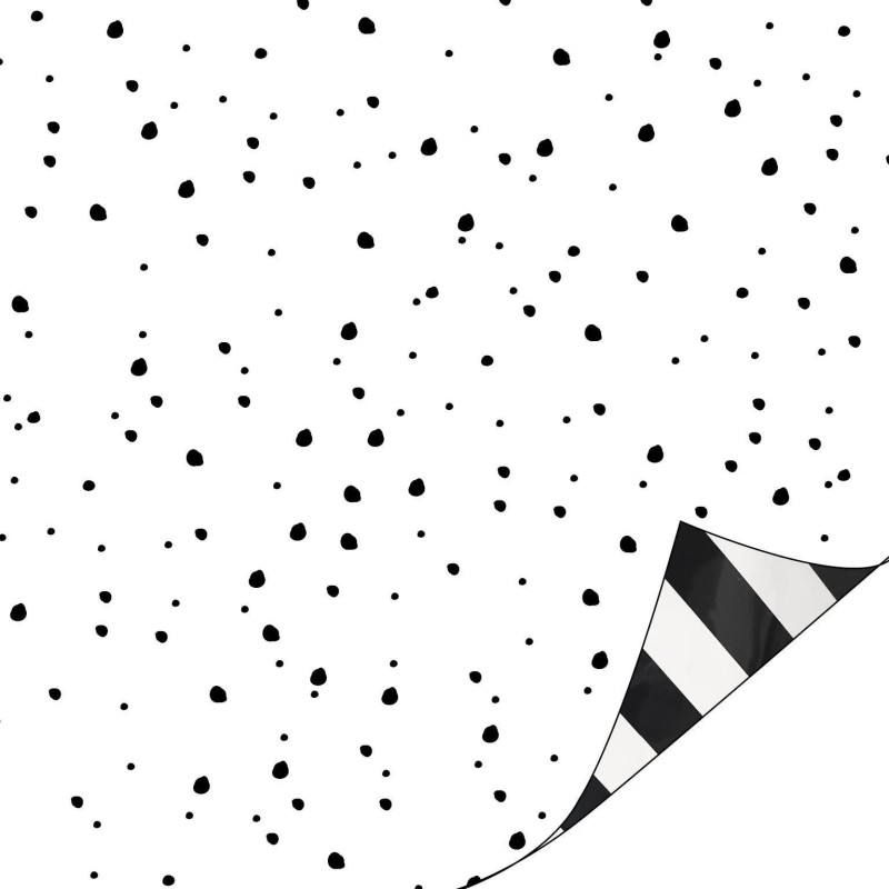 Kassaplan - Roll Wrapping paper 70cm - Basic - Black - White - Dots - Stripes Kassaplan - Roll Wrapping paper 70cm - Basic - Black - White - Dots - Stripes