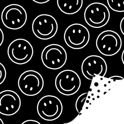 Kassaplan - Wrapping paper 70cm - Basic - Black - White - Smiley - Dots