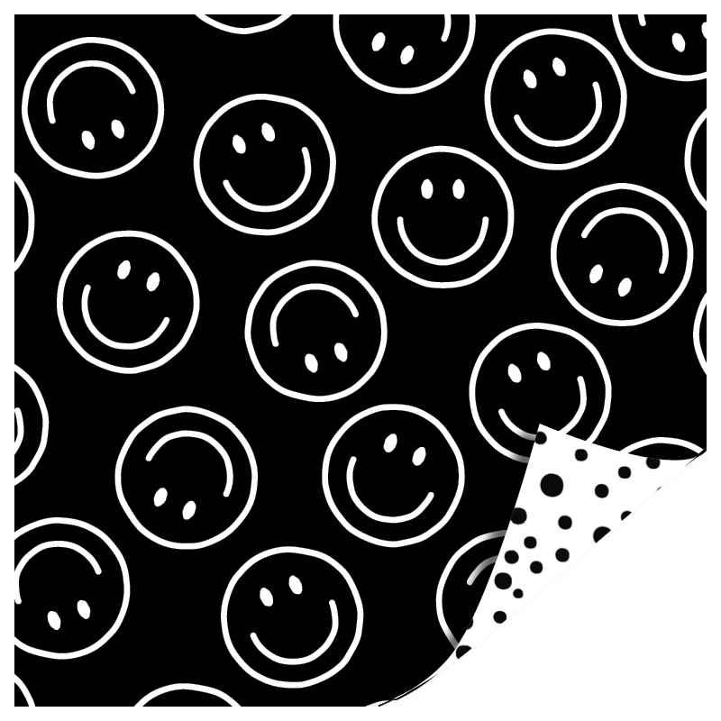 Kassaplan - Wrapping paper 70cm - Basic - Black - White - Smiley - Dots Kassaplan - Wrapping paper 70cm - Basic - Black - White - Smiley - Dots