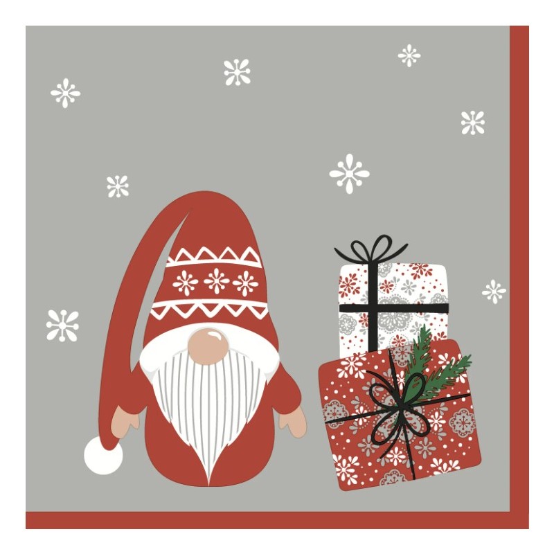 P+D - Lunch Napkins - Gnome with Gifts
