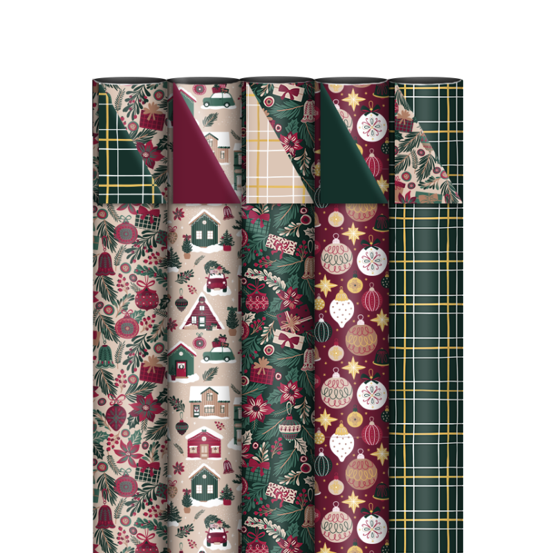 Kassaplan - Wrapping paper 70cm - Classic Christmas - Set of 5 Kassaplan - Wrapping paper 70cm - Classic Christmas - Set of 5