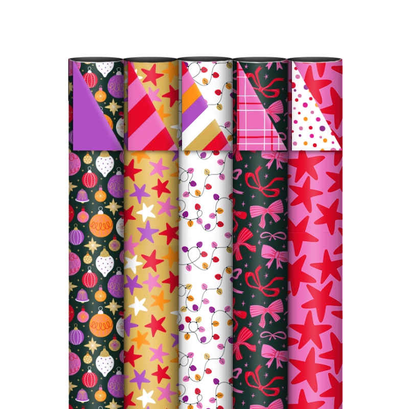 Kassaplan - Wrapping paper 70cm - Colorful Christmas - Set of 5 Kassaplan - Wrapping paper 70cm - Colorful Christmas - Set of 5
