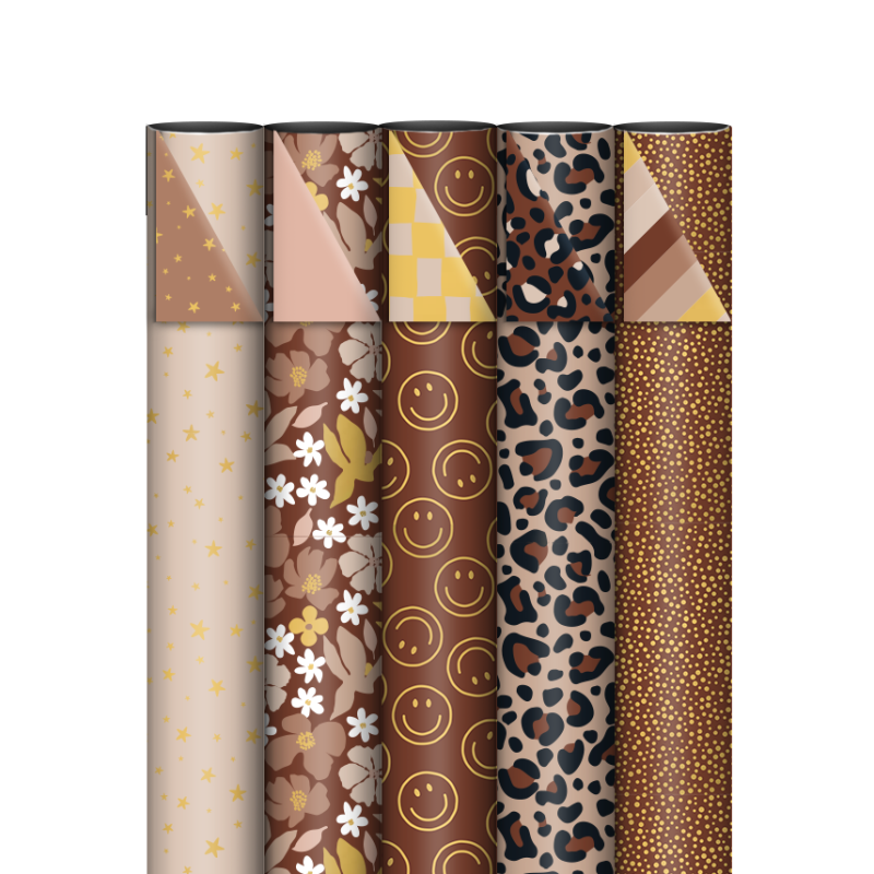 Kassaplan - Wrapping paper 70cm - Mokka love - Set of 5