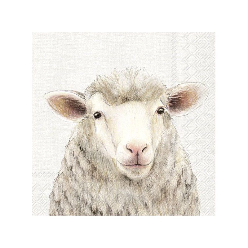 IHR - Lunch Napkins - Farm sheep cream IHR - Lunch Napkins - Farm sheep cream