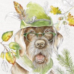 IHR - Lunch Napkins - Hunting dog light grey
