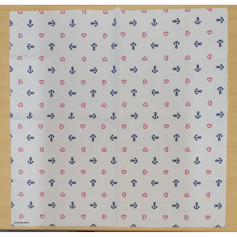 Ambiente - Lunch servet - Anchor Heart White