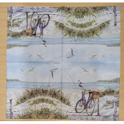 Ambiente - Lunch Napkin - Bike at the beach