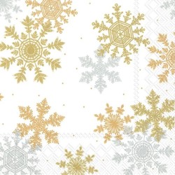 IHR - Lunch Napkins - Crystal Clear - White silver