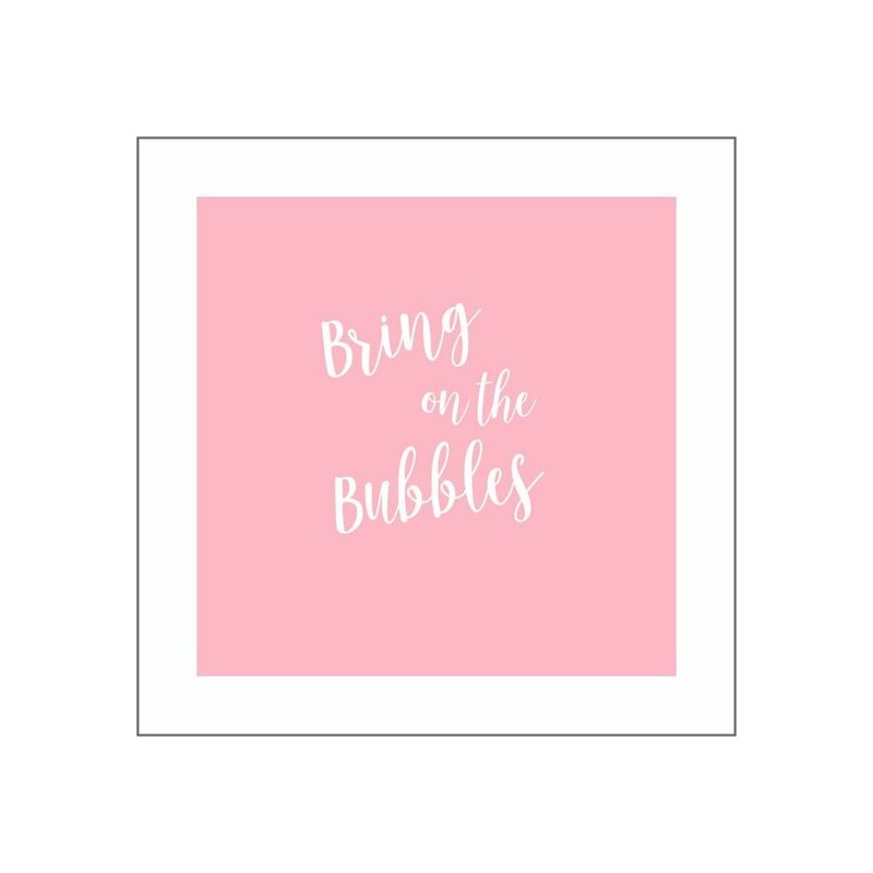 Square coasters - Bring on the bubbles - Pink Square coasters - Bring on the bubbles - Pink