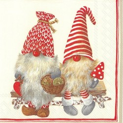 IHR - Lunch napkins - Friendly Tomte Red